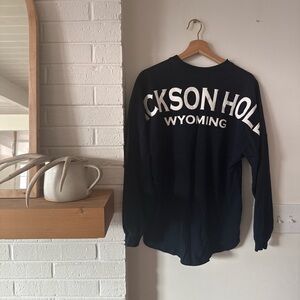 Dark Blue Jackson Hole Wyoming Long Sleeve Shirt